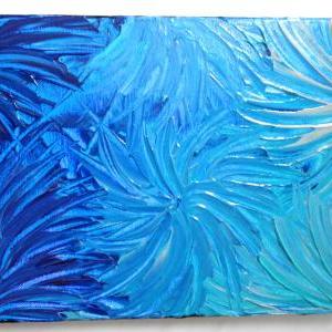 - Original Modern Acrylic Painting Abstract. Blue..