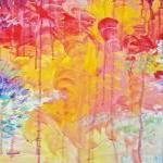 Lovely Abstract Acrylic Painting Sun Rain Shower..