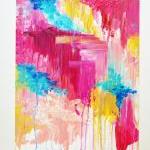Beautiful Pastel Pop Of Color Painting, Elated..