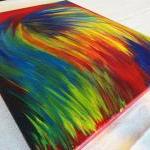 Original Rainbow Acrylic Painting Abstract 16 X 20..