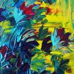 Floral Abstract Painting, Flower Acrylic Art, 12 X..