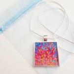 Splash, Revisited Resin Necklace, Ooak Abstract..