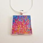 Splash, Revisited Resin Necklace, Ooak Abstract..