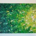 Original Acrylic Painting. Abstract Lake Seaweed..