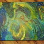Original Abstract Acrylic Painting Aquatic Galaxy..