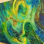 Original Abstract Acrylic Painting Aquatic Galaxy..