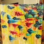 Huge Acrylic Painting 30 X 30 Abstract Painting..