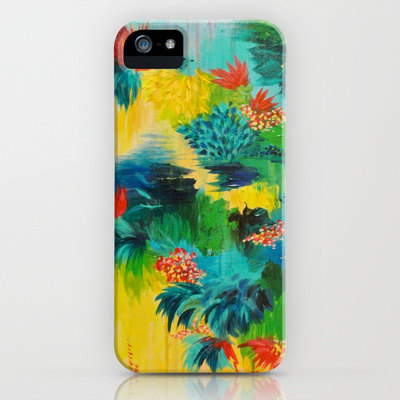 Paradise Waits Abstract Acrylic Painting Iphone 4 4s Or Iphone 5 5s 5c Case Hard Plastic Cover High Quality Original Art Design