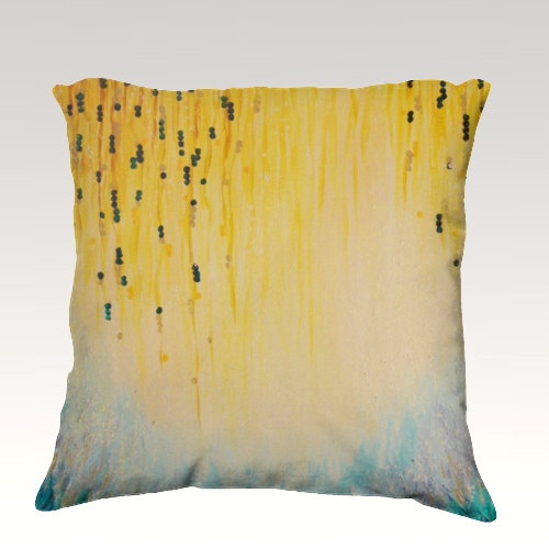 Hgtv Featured Pillow, Mystic Garden Velveteen Cushion Cover 18x18 Plush Luxurious Abstract Fine Art Soft Furnishings Autumn Fall Home Decor