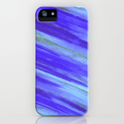 Washed Up Beach Blue Waves Iphone 4 4s Iphone 5 Cell Phone Case Hard Plastic Cover, Stylish Original Abstract Watercolor Design