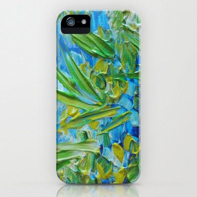 Lake Love, Custom Iphone 4 4s 5 5s Or 5c Case Durable Hard Plastic Phone Cover Fine Art Colorful Blue Green Lagoon Seaweed Abstract Painting