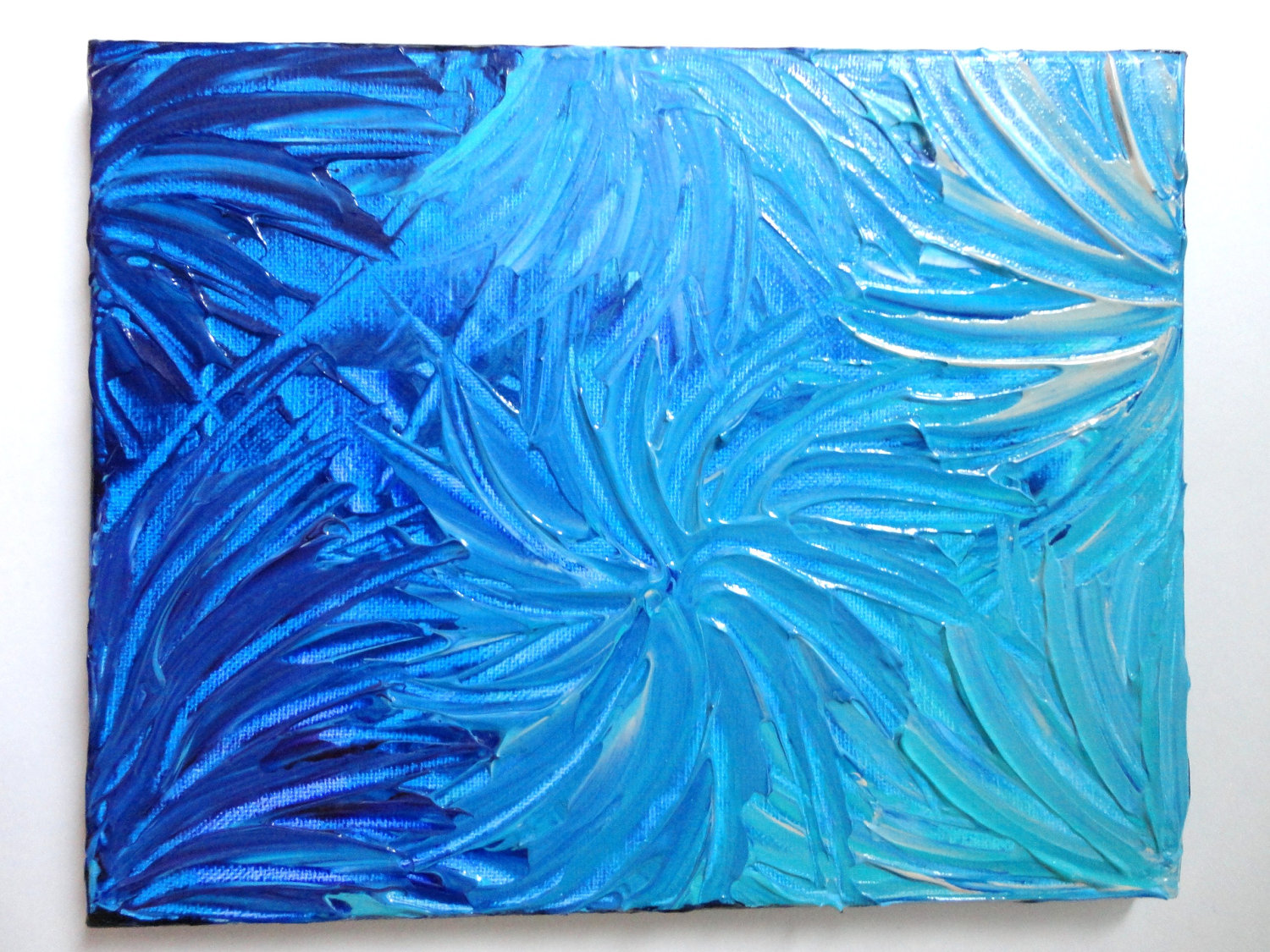 Sale Original Modern Acrylic Painting Abstract Blue Teal